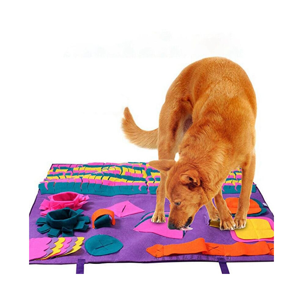 Washable Pet Dog Snuffle Mat Activity Training Sniffing Pad Puzzle Toy Blanket Multicoloured