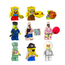 9Pcs/Set SpongeBob Patrick Ster Figuren Bouwstenen Kids Verjaardag Gifts