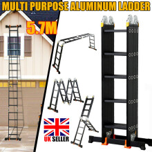 5.7M Folding Step Ladder Multi-Purpose Telescopic Ladder Heavy Duty