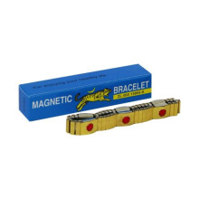 Blood Pressure Controlling Magnetic Bracelet with Red Gem Stones - Adjustable Gold-Plated Stainless Steel