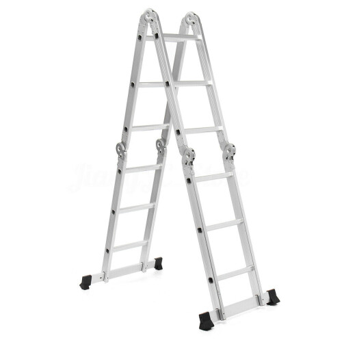 4.7M 14 in 1 Aluminium Folding Ladder Multi Position Purpose Platform 2