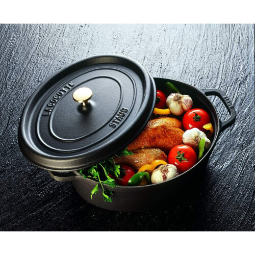STAUB 7-Quart Oval Cocotte 33cm 6.7 L Casserole Black 2