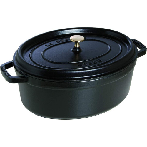 STAUB 7-Quart Oval Cocotte 33cm 6.7 L Casserole Black
