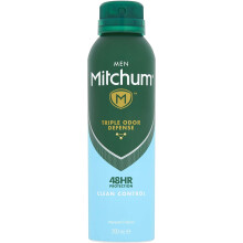 Mitchum Men Triple Odor Defense 48HR Protection Clean Control Antiperspirant & Deodorant 200 ml