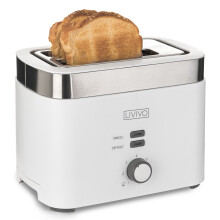 (WHITE) LIVIVO 2 Slice Toaster 7 Browning/Crumb Tray/900W