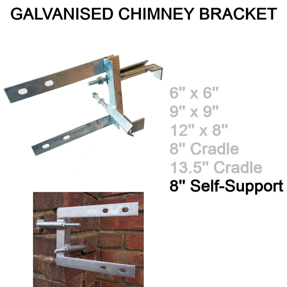 (8'' Self-Support, Not Required) Tv Aerial Galvanised Steel Chimney Mounting Bracket For Mast Dab Fm Satellite 3713804142858