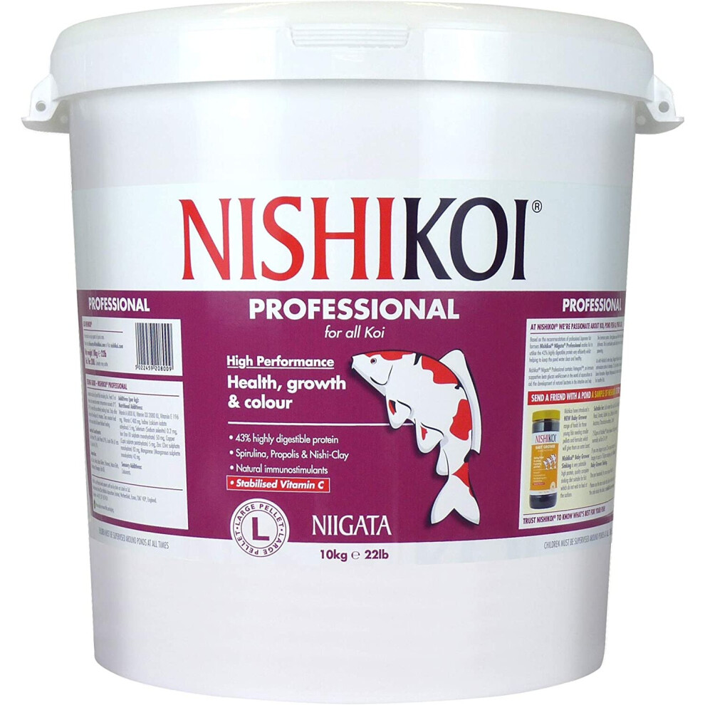 Nishikoi Niigata Professional Food for All Koi Carp Large Pellets - 10kg