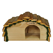 Wooden Hedgehog House Hogitat With Bark Roof