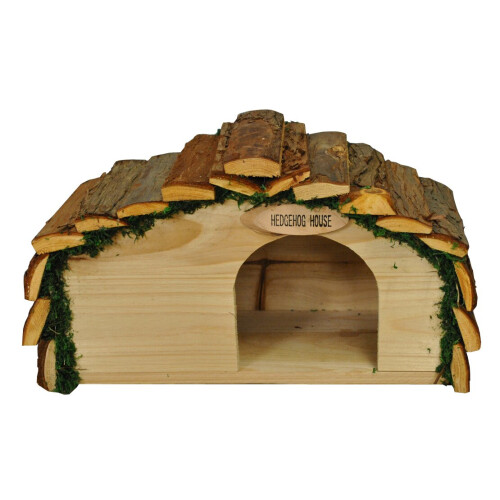 Selections Wooden Hedgehog House Hogitat With Bark Roof