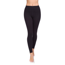(Black, 12) FUTURO FASHION Women's Cotton Rich Full Length High Waisted Leggings Tummy Control Yoga Fitness Ladies Solid Slimming Stretchy Pants Plus Sizes LWP