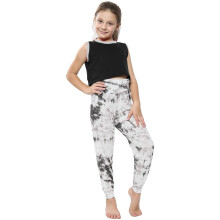(11-12 Years, Grey) Girls Ali Baba Harem Trouser Tie Dye Grey Print