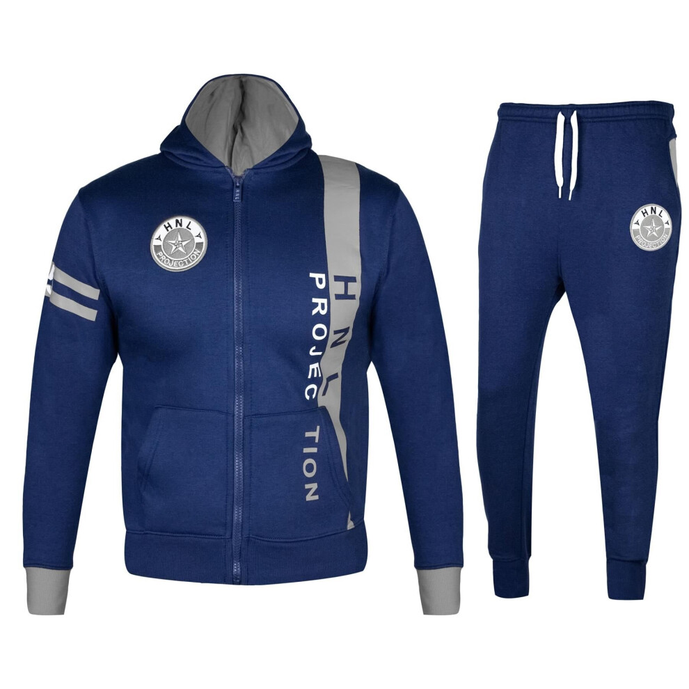 (11-12 Years, Teal & Steel Grey) Unisex Tracksuit Zipped Top Bottom Jogging Suit