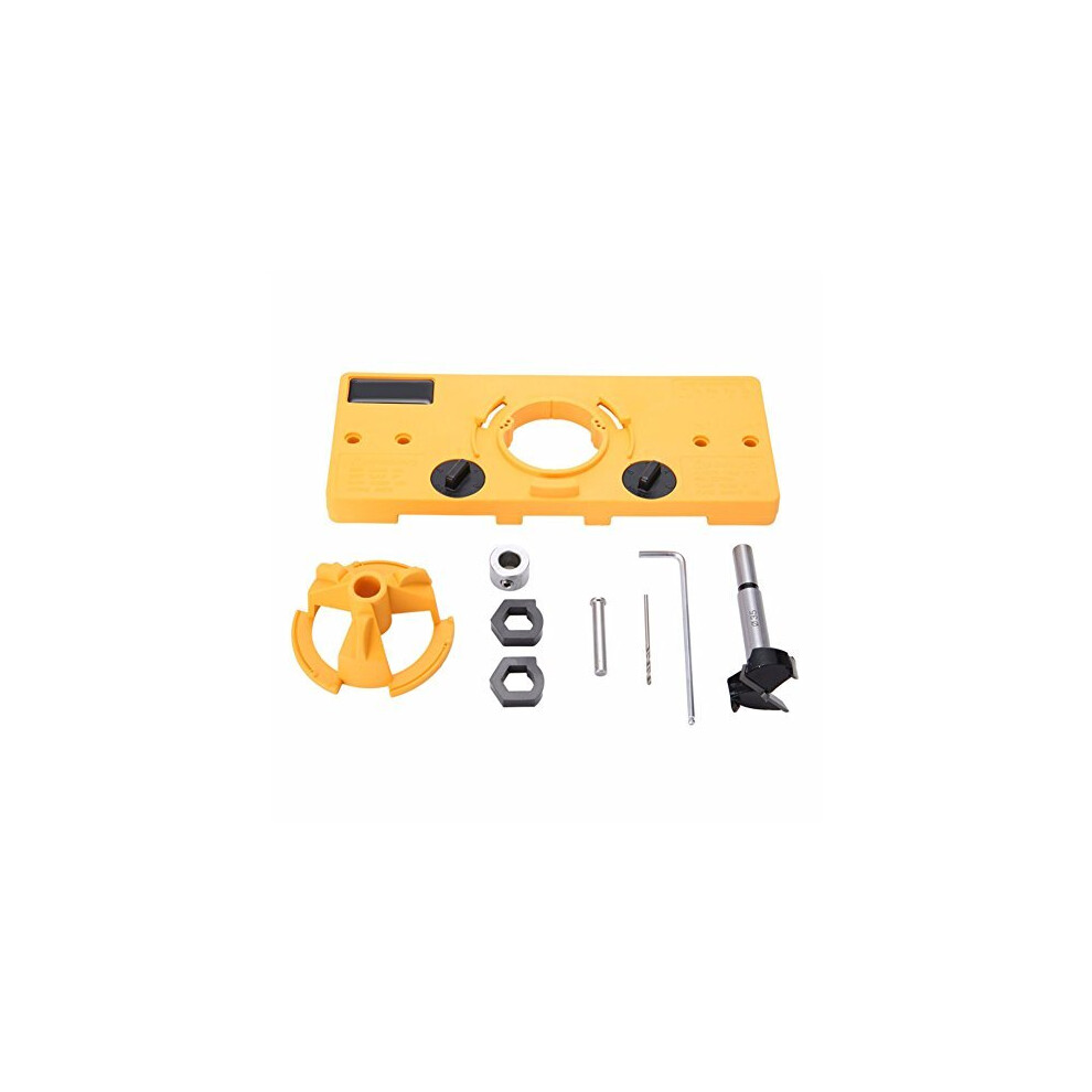 Evwoge 35Mm Hinge Hole Saw Jig Drilling Jig + 35Mm Drill Set Hinge Hole Saw Jig Drilling Guide Locator Hole Opener With Depth Stop Jig Diy Tool 649910056440