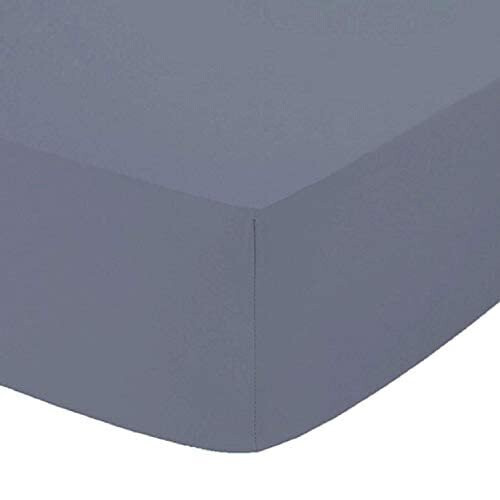 British Home Bedding Percale Extra Deep 16"/40cm Fitted Sheet (Grey, King)