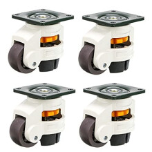 Skelang 4 Pcs Retractable Leveling Machine Castors, GD-60F Plate Casters, Leveling Wheel for Heavy Duty Furniture, Workbench, Welding Table, Tota