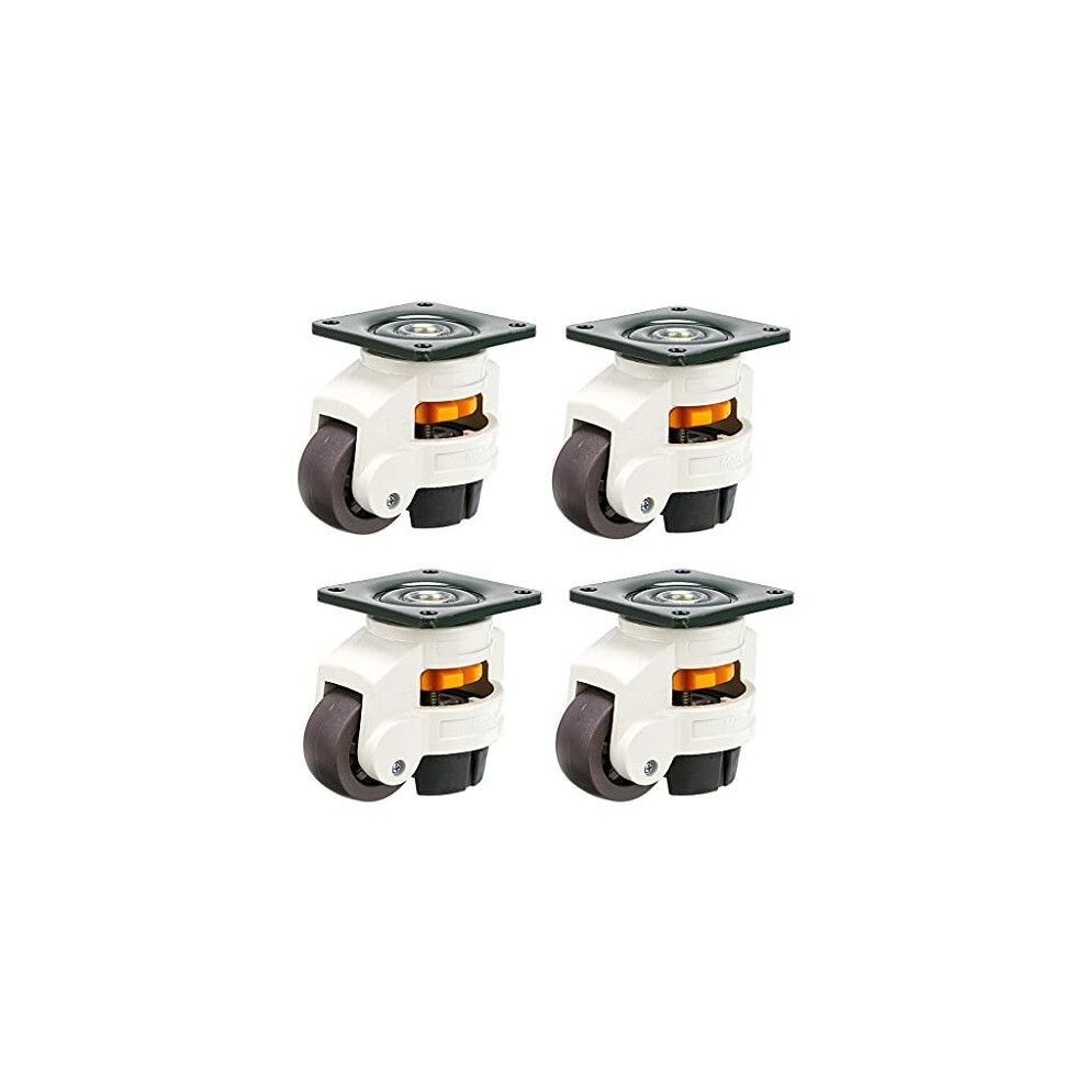 Skelang 4 Pcs Retractable Leveling Machine Castors, Gd-60F Plate Casters, Leveling Wheel For Heavy Duty Furniture, Workbench, Welding Table, Tota 631384981748