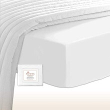 400 Thread Count Cotton King Size Fitted Sheet White, 100% Long Staple Cotton King Fitted Bed Sheets, Luxury Soft Sateen King Size Sheet White (1