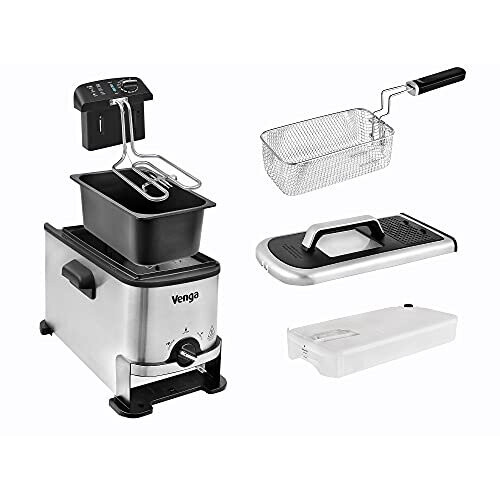 Venga! SemiProfessional Deep Fryer 3 L, Oil Filter & Container, 2000 W