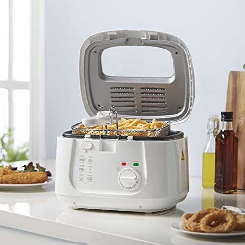 LEWIS'S 2.5 Litre Deep Fat Fryer with Viewing Window & Adjustable Temperature Controls, Easy