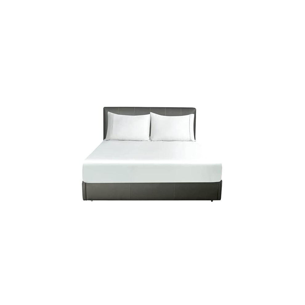 800 Thread Count 100% Pure 5 Star Hotel Quality Bedding Egyptian Cotton Luxurious Fitted Bedsheet Stretches Up To 40cm/16 inches Deep (White, Dou