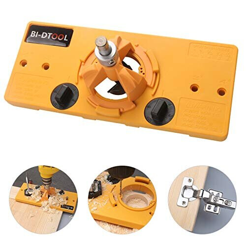 BI-DTOOL 35mm Hinge Jig, Hinge Drilling Jig Hole Guide Woodworking Tools for Kitchen Cabinet Doors Hinge