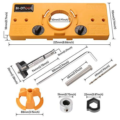 BI-DTOOL 35mm Hinge Jig, Hinge Drilling Jig Hole Guide Woodworking Tools for Kitchen Cabinet Doors Hinge 1