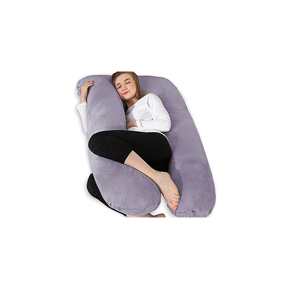 Chilling Home Pregnancy Pillows For Sleeping, U Shaped Maternity Pillow Cuddle Pillow, 55 Inch Full Body Pillow Long Pillows For Sleeping, Matern