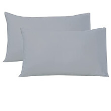 Bronwen Mathews Brushed Microfiber Housewife Pillowcases Grey 2 Pack of Standard Pillow cases 50x75 cm, Non Iron Soft Breathable Wrinkle and Fad