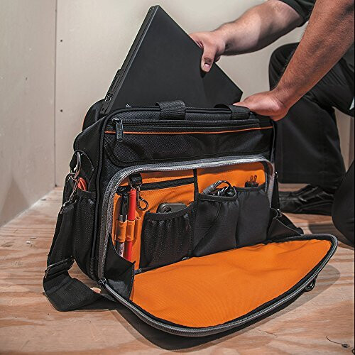 Tool Bag Tradesman Pro Tech Bag with Laptop Pocket Black and Orange Klein Tools 55455M on OnBuy