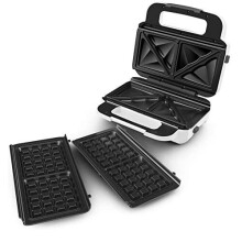 Tefal Snack XL Aparato para sándwiches y gofres, Placas extraíbles profundas, SW701110