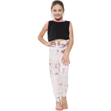 (9-10 Years, Stone) Girls Ali Baba Harem Trouser Tie Dye Print 5-13 Yr