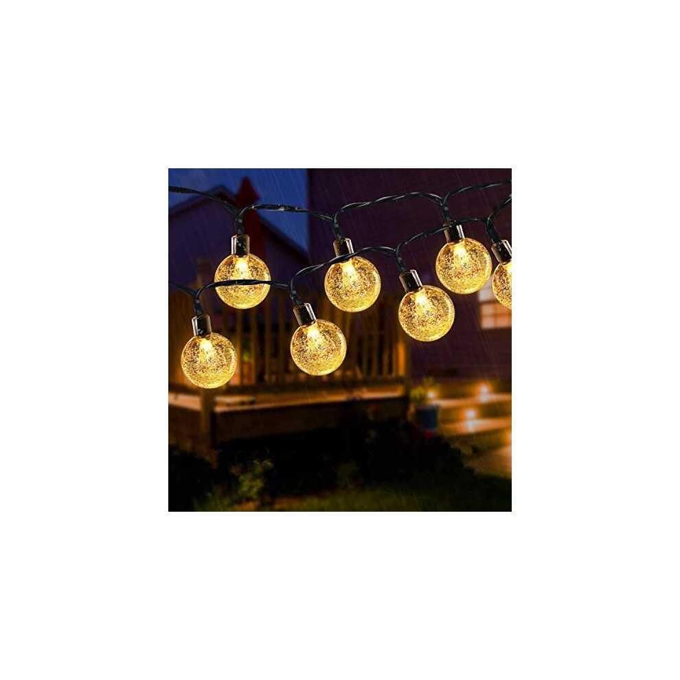 Solar String Lights 24Ft 50 LED Outdoor String Lights Garden Crystal Ball Decorative Lights Waterproof Indoor Fairy Lights for Home, Garden, Pati