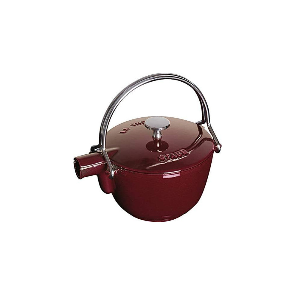 STAUB 1004034 Cast Iron Tea Pot, Grenadine Red