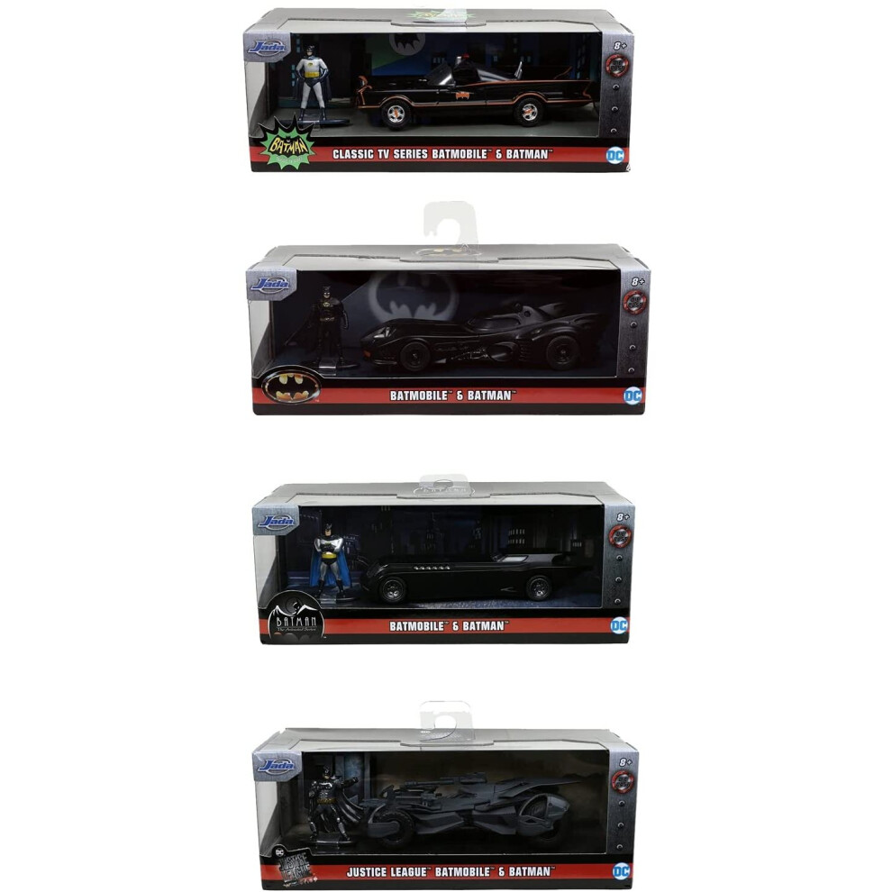 Jada Toys Batmobile 1:32 Scale Die-Cast Car with Figure (One at Random)-image-OPC-P8ZJJF2-NEW