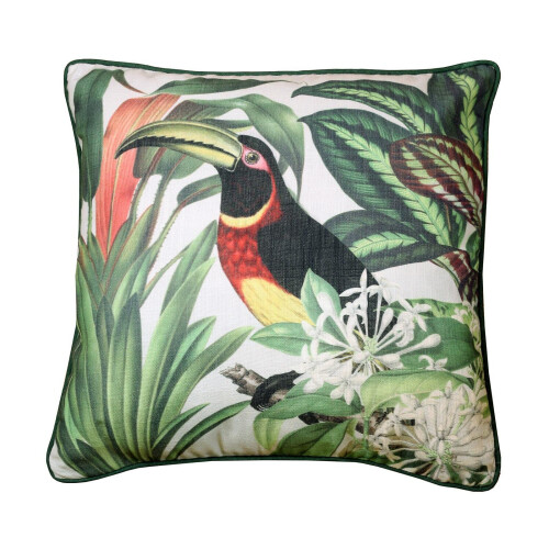 Arthouse Tropical Toucan Cushion Arthouse Green Pillow Scatter Polyester Filled