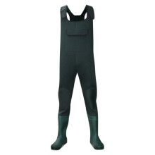 (UK9 EU43, Green) Dirt Boot 100% Waterproof Neoprene Chest Waders