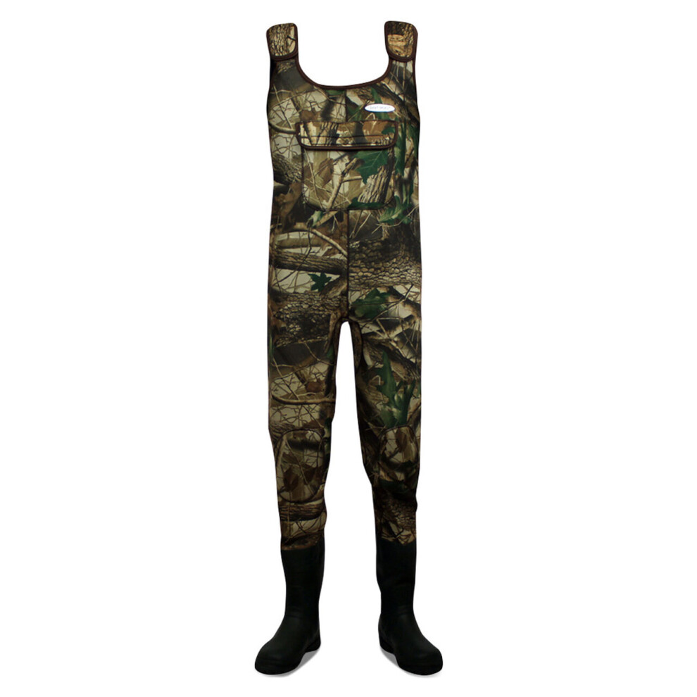 (UK9 EU43, Camo) Dirt Boot 100% Waterproof Neoprene Chest Waders