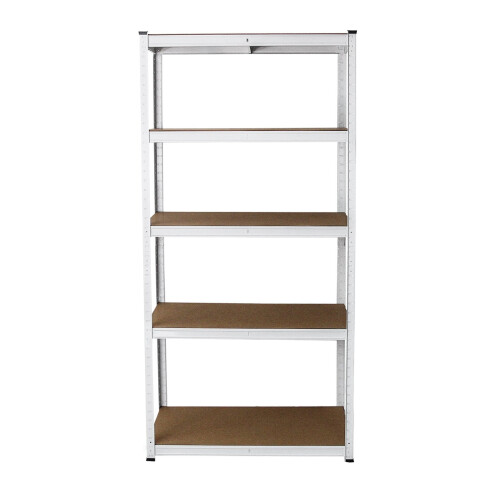 MonsterShop 5-tier White Racking Units Heavy Duty Storage Shelf Garage Warehouse Shed 2