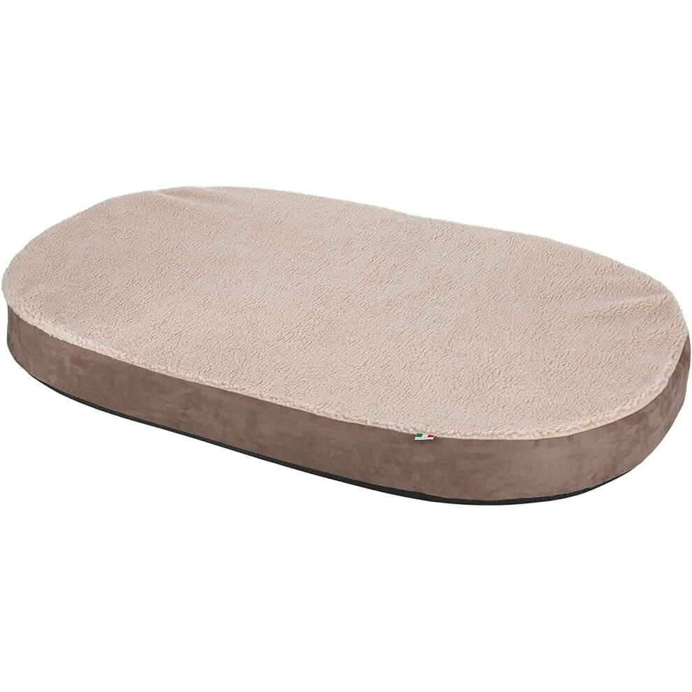 Kerbl Memory-Foam Oval Mattress, 100 x 65 x 8 cm, Grey/Beige