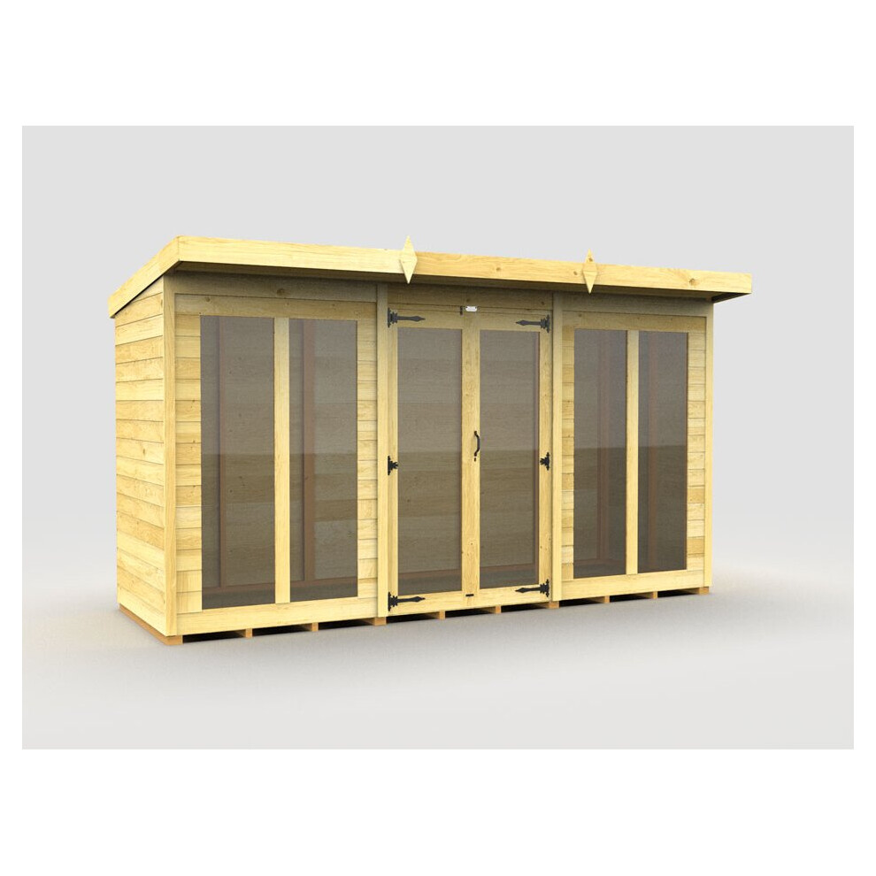 Total Sheds Pent Summer House 12Ft X 4Ft (Full Height Window) Fast & Free 2-5 Nationwide Delivery