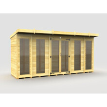 Pent Summer House 14ft x 4ft (Full Height Window) Fast & Free 2-5 Nationwide Delivery