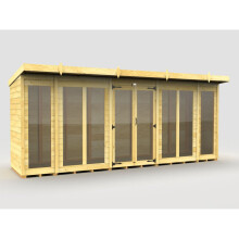 Pent Summer House 16ft x 4ft (Full Height Window) Fast & Free 2-5 Nationwide Delivery