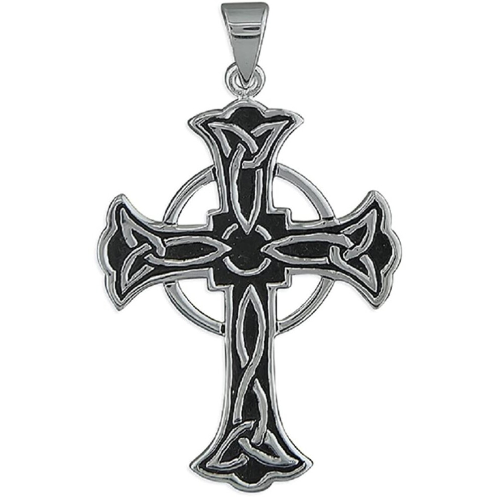 MEN'S QUALITY LARGE CELTIC CROSS PENDANT - 925 STERLING SILVER