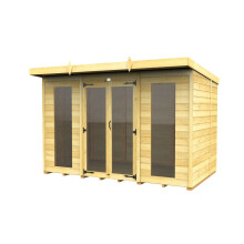 Pent Summer House 10ft x 8ft (Full Height Window) Fast & Free 2-5 Nationwide Delivery