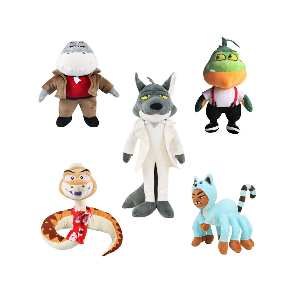 (5PCS) The Bad Guys Wolf Snake Plush Doll Toy Kids Gifts