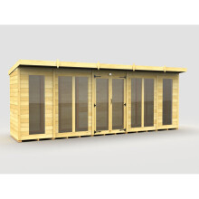 Pent Summer House 18ft x 4ft (Full Height Window) Fast & Free 2-5 Nationwide Delivery