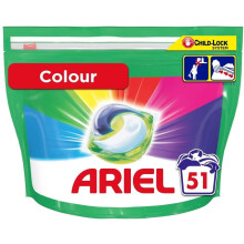 Ariel Pods All-in-One Washing Liquid Laundry Detergent Tablets/Capsules Colour, 51 Washes
