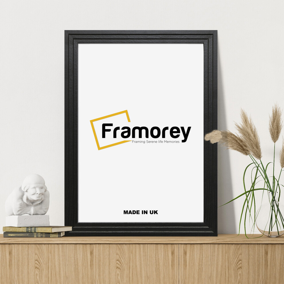 (17x11 Inch) Black Photo Frames / Picture Frame / Handmade Wood Effect Step Style Frame / Wall Art Poster Frames / Various Size