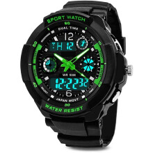 Boys Digital Watch, Waterproof Kids Watches with 12/24 Hours/Dual Time Zone/Alarm/Stopwatch, Shock Resistant Childrens Outdoor Sports Analogue Wrist