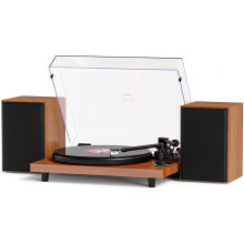 DIGITNOW Wireless Turntable HiFi System Wooden Bluetooth Record Player